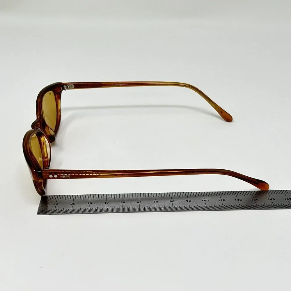 stussy eye gear Richie Sunglasses Tortoise Yellow Lenses Light Scratches - Picture 14 of 15